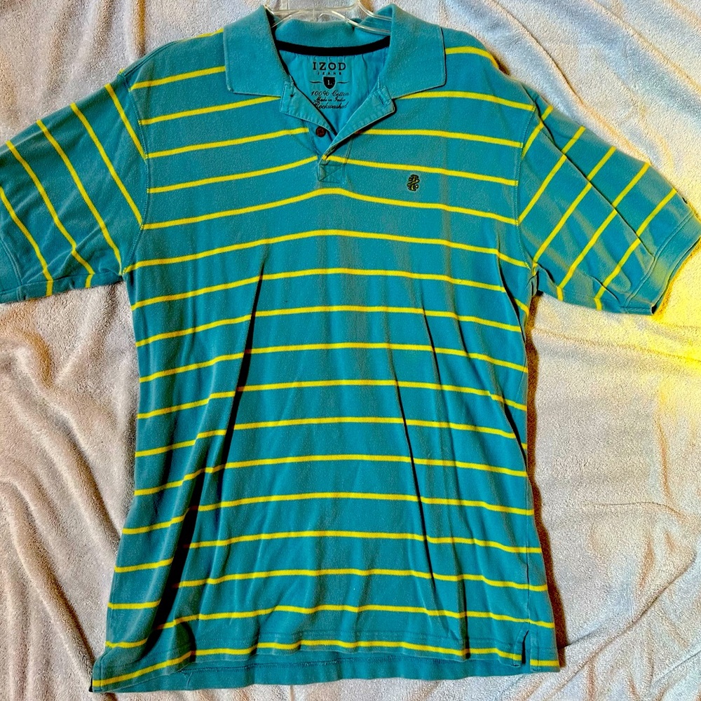 Large Izod Striped Polo